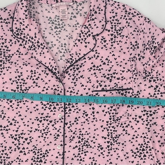 Victoria's Secret Dreamer Flannel Long Pajama Set Babydoll Tiny Hearts - XXL - Picture 9 of 12